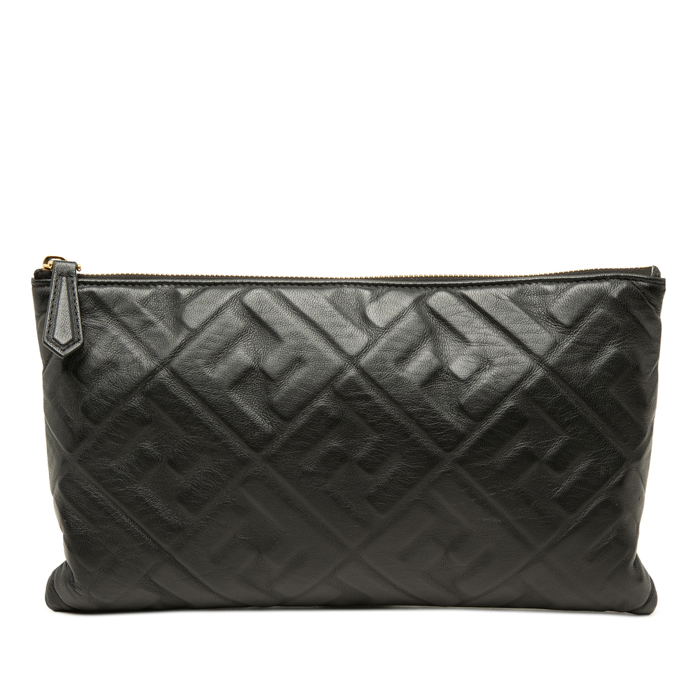 Pre-Loved Fendi Embossed Leather FF 1974 Clutch